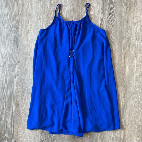 GB GIRLS Peace, Love, & Freedom Flowy Royal Blue Swing Dress - Picture 8 of 11